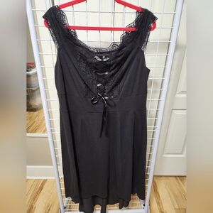 Torrid Black Lace-Up High Low Dress